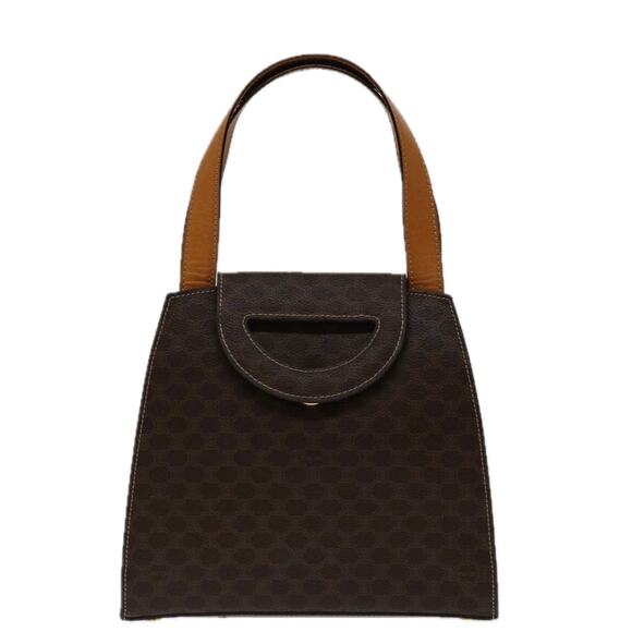 CELINE Macadam Canvas Hand Bag Pvc Brown - Picture 2 of 13